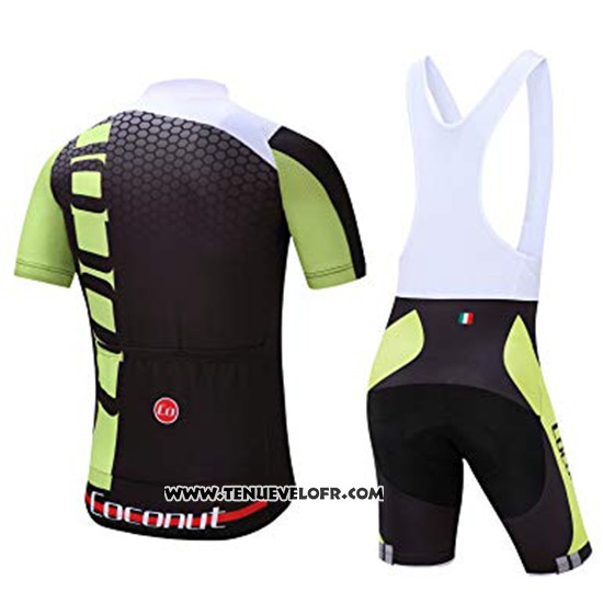 2019 Maillot Ciclismo Coconut Ropamo Noir Vert Manches Courtes et Cuissard